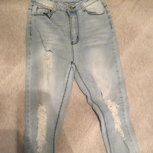 High Waisted ripped jeans